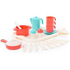 Набор игрушечной посуды Полесье Настенька с подносом на 3 персоны 3957