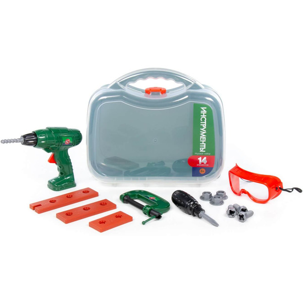 Набор инструментов Полесье №59 (14 элементов) 92810 (зелёный)