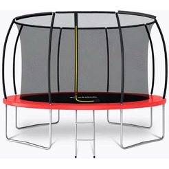 Батут GetActive Jump PRO 12FT SDT-1204 с лестницей и внутренней сеткой (красный)