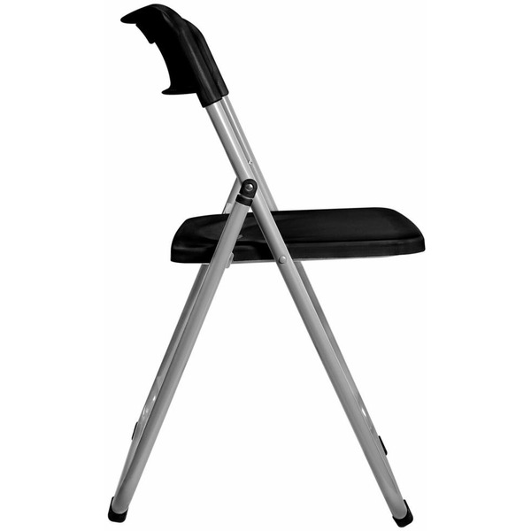 Стулья складные BRABIX Golf Lite CF-017 (КОМПЛЕКТ 4 шт., серебристый каркас, пластик, чёрный) 533034
