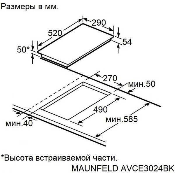 Электрическая варочная панель MAUNFELD AVCE3024BK