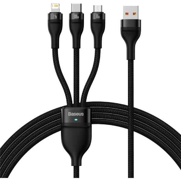 Кабель Baseus USB-A - USB-C, microUSB, Lightning CASS030001