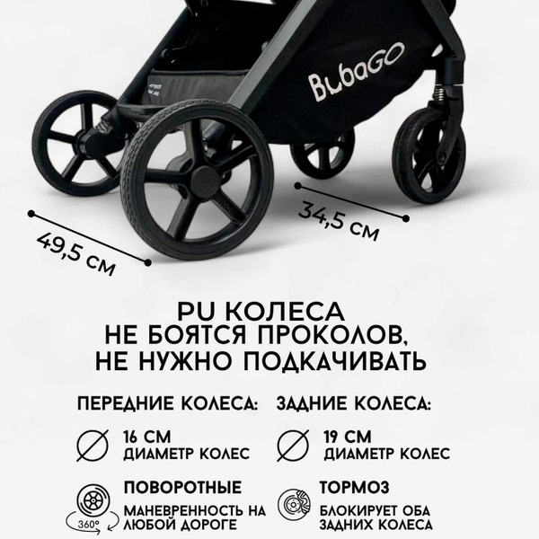 Коляска детская прогулочная BubaGo LUNA BG 154-2 (синий)