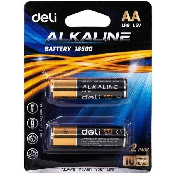 Батарейки Deli AA 2шт 18500