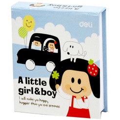 Блокнот 68х73, 140л, обложка с рисунком DELI 7703