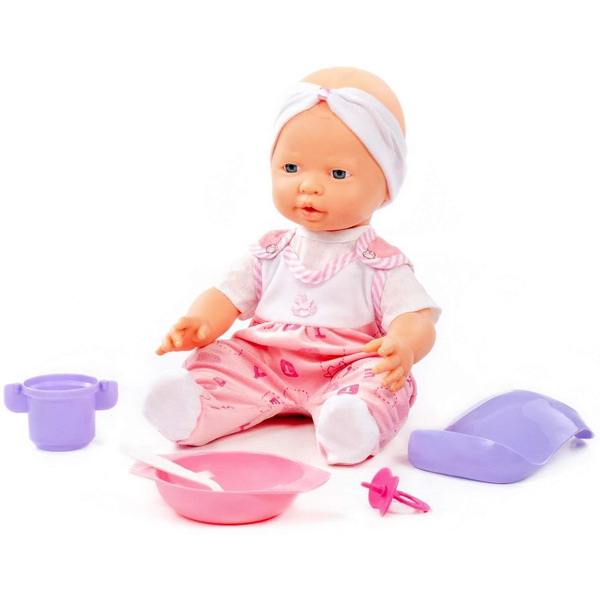 Пупс Полесье Веселый с соской и набором для кормления 86754