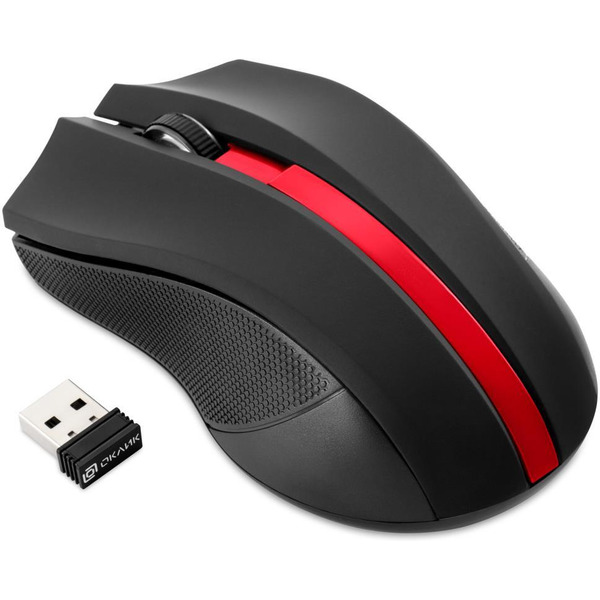 Мышь Oklick 615MW (черный/красный)