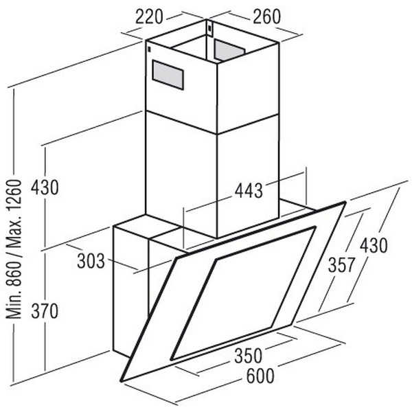 Вытяжка САТА CERES 600XGWH