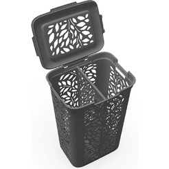 Корзина для белья с разделителем Полимербыт Leaves 60л 4348915