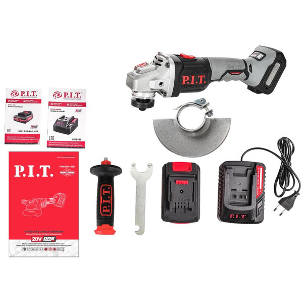 Угловая шлифмашина P.I.T. PWS20H-125D/1 (с 1-им АКБ, кейс)