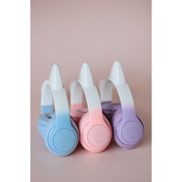 Наушники с ушками MIRU Cat EP-W10 (голубой)