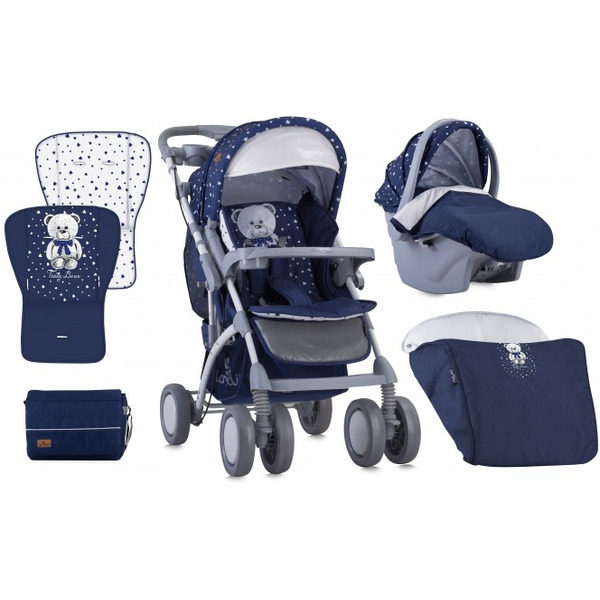 Прогулочная коляска LORELLI Toledo Dark Blue Teddy Bear + автокресло