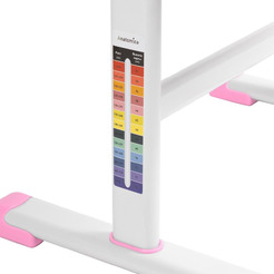 Парта+стул Anatomica Avgusta с выдвижным ящиком, подставкой и светильником (белый/розовый)