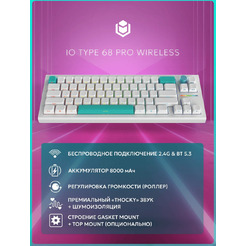 Клавиатура IO by Red Square Type 68 Pro g3ms Aquamarine io271 (белый)