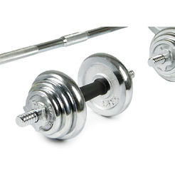 Набор хромированных гантелей и штанга AMETIST 50 кг (в чемодане)