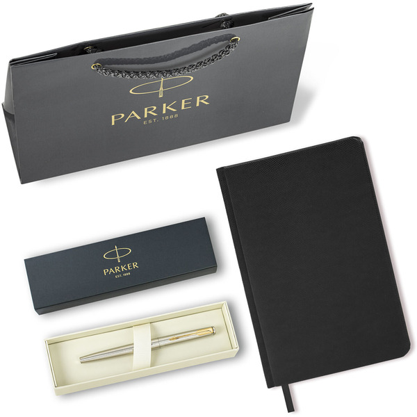 Ручка перьевая PARKER Jotter Core Stainless Steel GT (ежедневник А5 черный, пакет) 880902