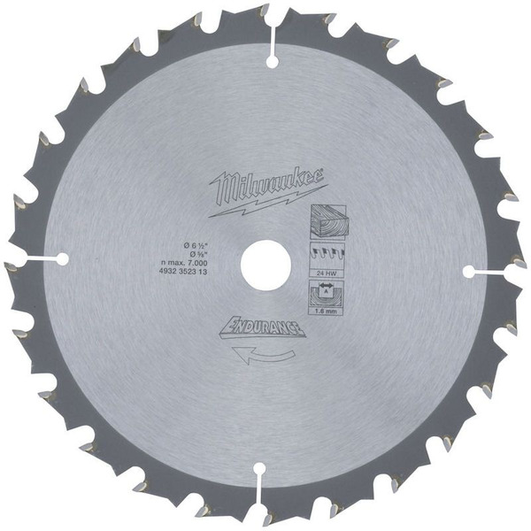 Диск пильный (по дереву) MILWAUKEE D 165х15.87х1.6 мм 24Z  4932352313