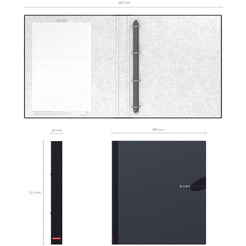 Файл-регистратор Erich Krause А4/35мм на 4 кольцах WORK INSIDE, ламинированный, черный 19872