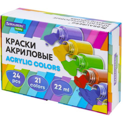 Краски акриловые художественные BRAUBERG HOBBY 192412
