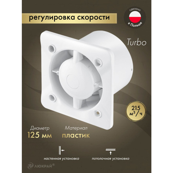 Корпус вентилятора накладной Awenta KWT125CTR