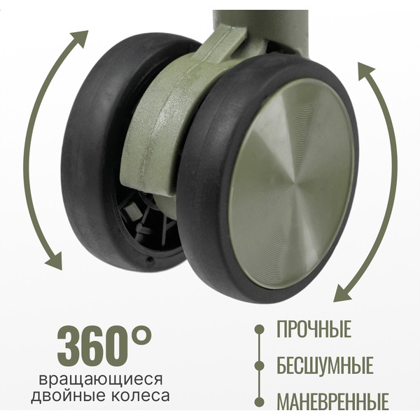 Чемодан на колесах DoubleW Nexo (L, олива)
