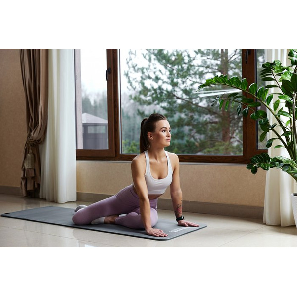 Коврик для йоги и фитнеса Sundays Fitness IR97506 (180x60x1см, серый)