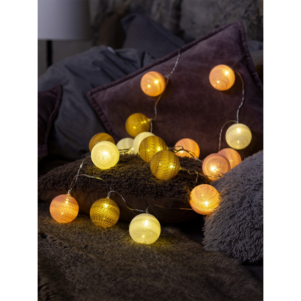 Светодиодная гирлянда ArtStyle Нитяные шарики CL-N224WW