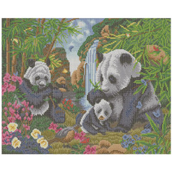 Картина стразами (алмазная мозаика) ОСТРОВ СОКРОВИЩ «Панды» 662410