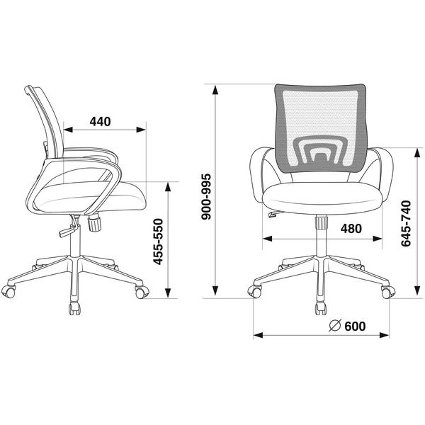 Кресло Бюрократ CH-695N/DG/TW-11 (сетка/серый, TW-04/TW-11)