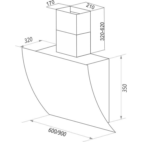 Кухонная вытяжка MAUNFELD Sky Star 90 слоновая кость