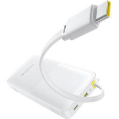 Внешний аккумулятор Baseus Bipow 2 Digital Display Power Bank With Built-in USB-C Cable 10000mah 20W (белый)