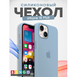 Бампер Bingo Silicone Case для APPLE iPhone 15 Plus Голубой