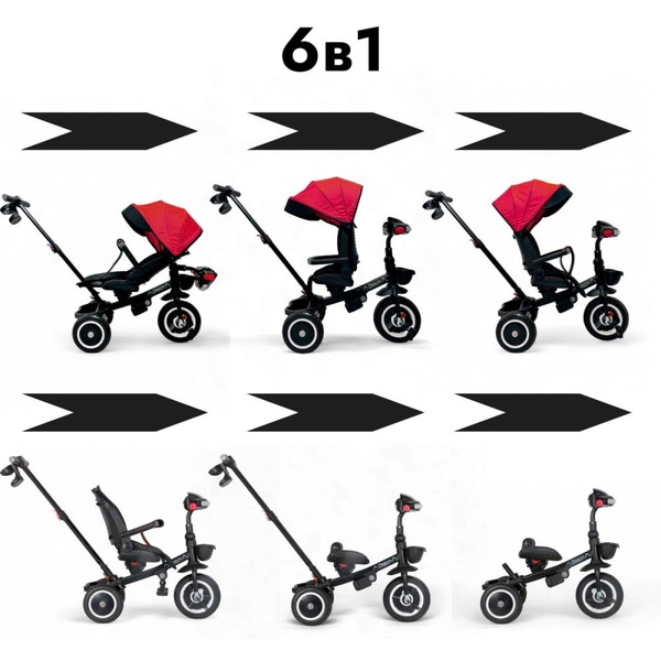 Беговел-велосипед Bubago Dragon BG 161-2 (черный/красный)