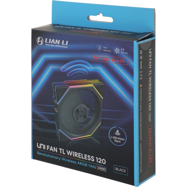 Вентилятор для корпуса Lian Li Uni Fan TL 120 Wireless Reverse 12RTL1W1B G99.12RTL1W1B.R0