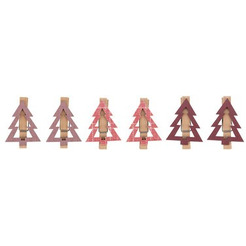 Деревянные прищепки NEON-NIGHT Елочки розовые 504-032