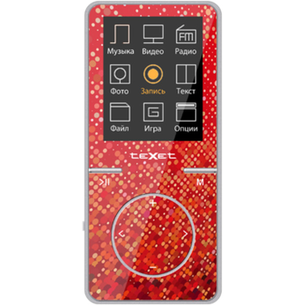 Mp3-плеер TEXET T-48 8 ГБ красный