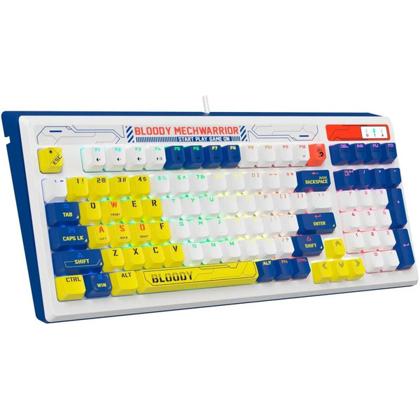 Клавиатура A4Tech Bloody B950 (белый/синий, Light Strike Libra Brown)