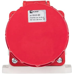Розетка стационарная наружная EKF 135 3Р+РЕ+N 63А 380В IP67 PROxima