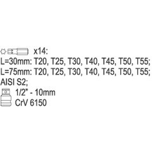 Набор бит Yato YT-0411
