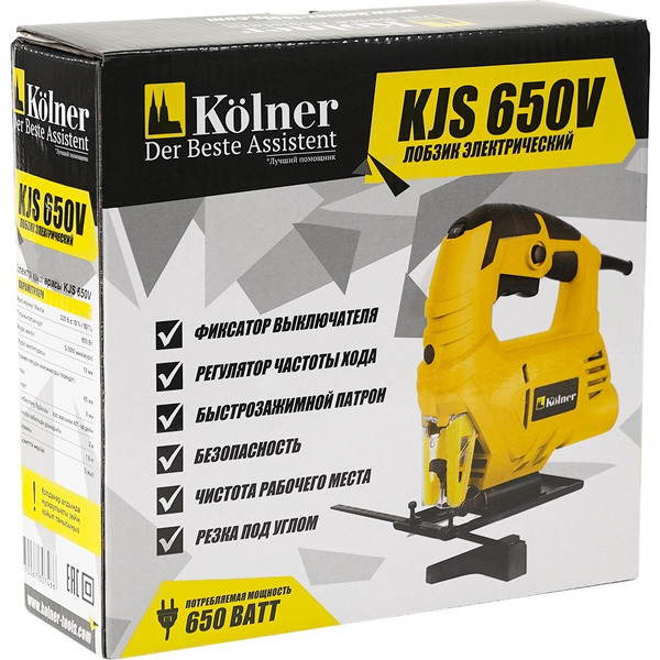 Электролобзик Kolner KJS 650V (кн650вжс)
