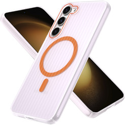 Задняя накладка CASE Translucent Strip Samsung Galaxy S23 Plus, прозрачно-оранжевый