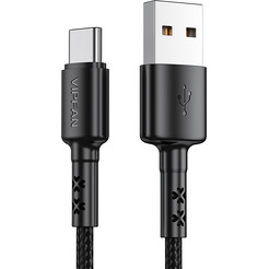 Кабель VIPFAN X02 USB-Type-C 3A 1.8 м (черный)