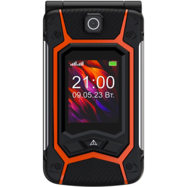 Мобильный телефон Maxvi E 10 (черный/оранжевый)