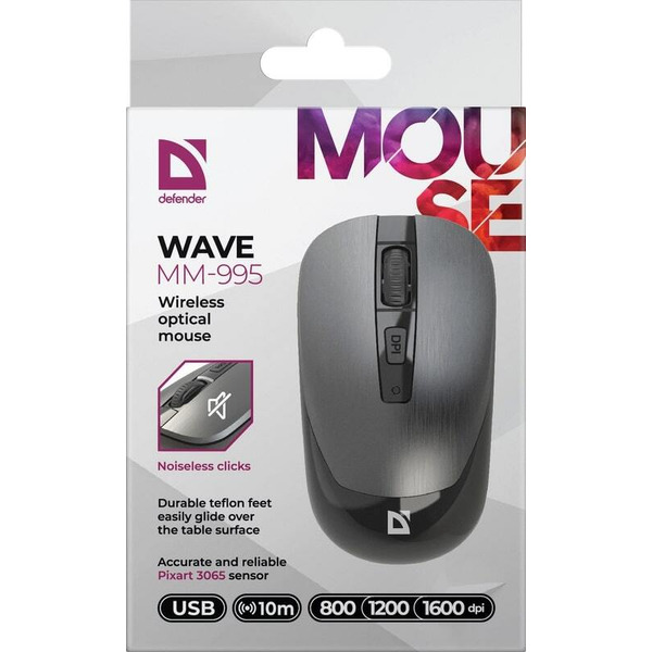 Мышь Defender Wave MM-995 (серый)