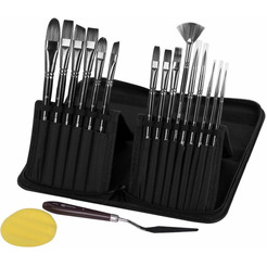 Набор кистей BRAUBERG ART DEBUT 201043 (15 штмастихин и художественная губка)