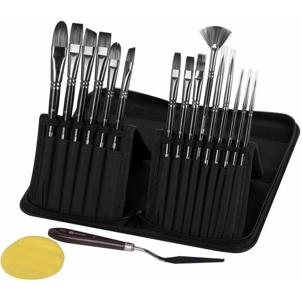 Набор кистей BRAUBERG ART DEBUT 201043 (15 штмастихин и художественная губка)