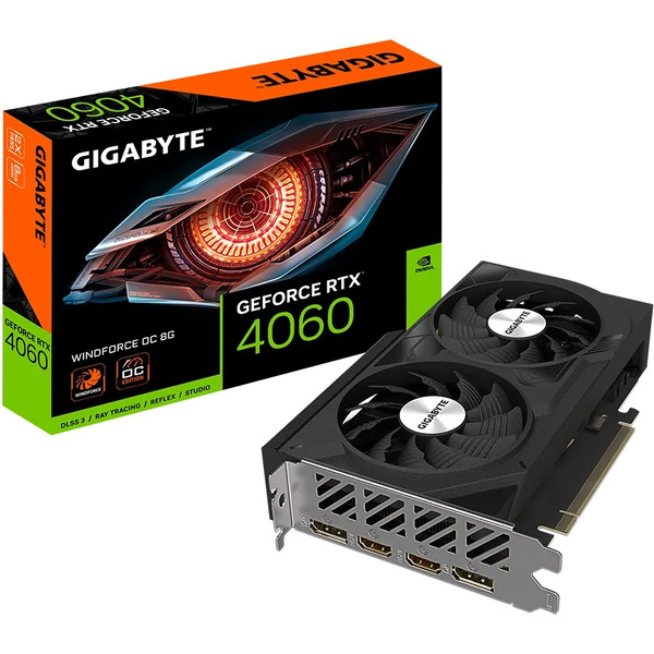 Видеокарта Gigabyte GeForce RTX 4060 Windforce OC 8G GV-N4060WF2OC-8GD