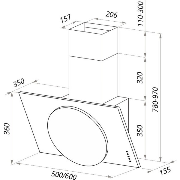 Кухонная вытяжка MAUNFELD Tower L Push 60 (черный)