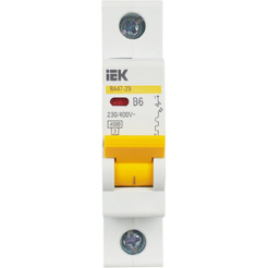 Выключатель автоматический IEK ВА47-29 1Р 6А 4.5кА В MVA20-1-006-B