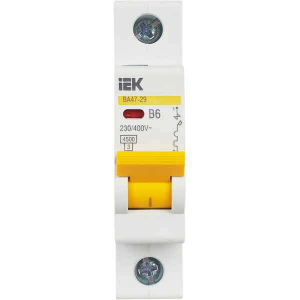 Выключатель автоматический IEK ВА47-29 1Р 6А 4.5кА В MVA20-1-006-B